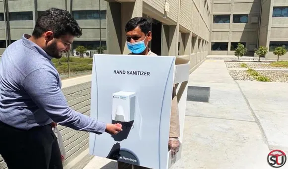 People Are Trolling This Saudi Company For Dressing A Man As A Hand Sanitizer