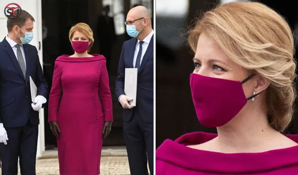 President Of Slovakia Wore Mask Matching Her Outfit. Is This A New Fashion Trend?