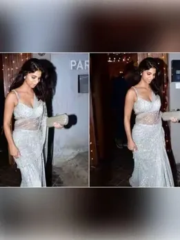 Suhana Khan stuns in white saree at Alanna Panday's Sangeet ceremony