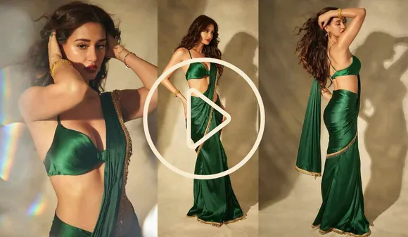 Disha Patani dazzles her beauty in green saree, your eyes will be stunned to see her