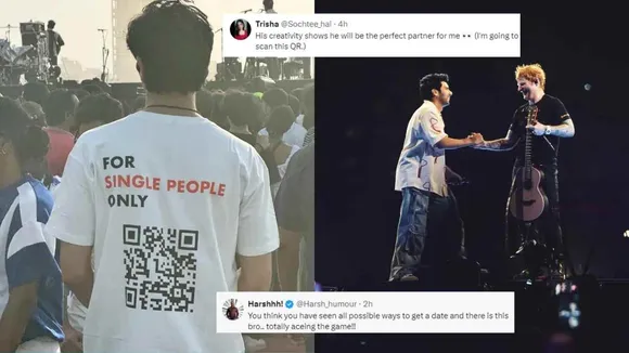 QR Code On T-Shirt : At Ed Sheeran's Mumbai Concert, Men Steals Spotlight With QR Code T-Shirt