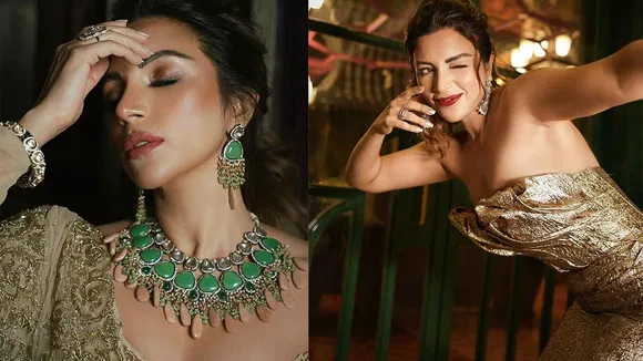 Shama Sikander Bold Photoshoot: Golden Backless Gown Steals the Show