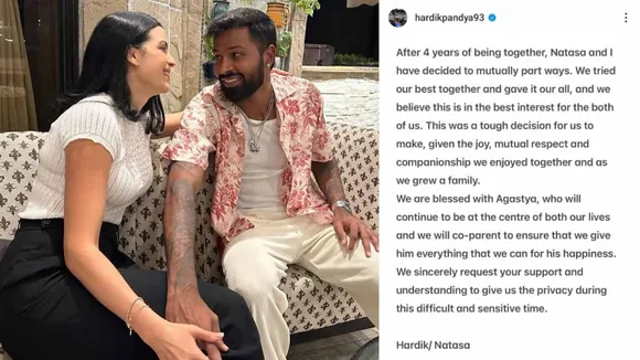Hardik Pandya and Natasha Announce Separation After Four Years Together