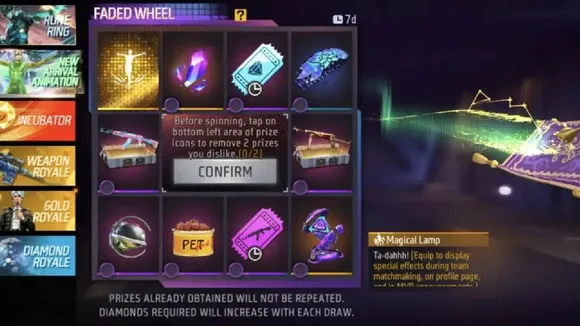 Free Fire Max Faded Wheel Luck Royale: Spin to Win Exclusive Rewards
