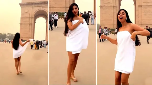 Model Sannati Mitra Sparks Outrage with Viral Towel Dance Video at India Gate