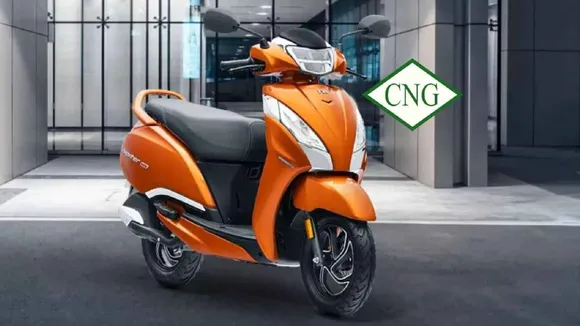 TVS introduced The World's First CNG Scooter 'Jupiter CNG' at The Auto Expo