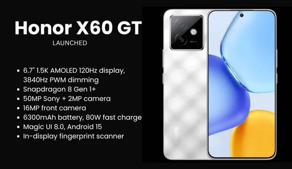 Honor X60 GT Launched with Snapdragon 8+ Gen 1, 50MP Camera & 80W Fast Charging