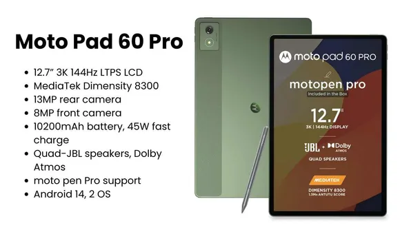 Moto Pad 60 Pro Launched in India With 3K Display, 45W Fast Charging