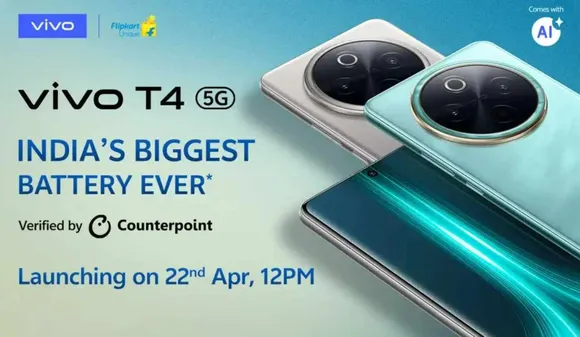 Vivo T4 5G Launching in India on April 22 with 7,300mAh Battery and 90W Fast Charging