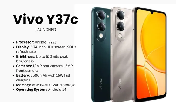 Vivo Y37c Launched with 5500mAh Battery, 90Hz Display, Android 14