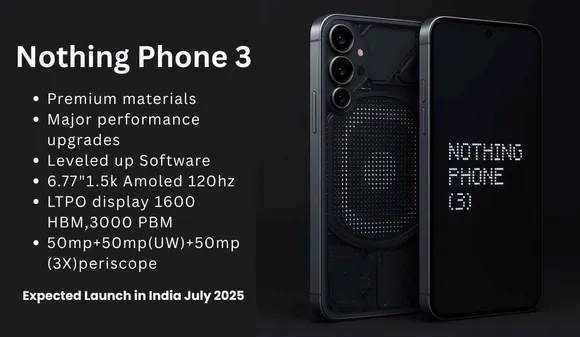 Nothing Phone 3 Expected Launch in July 2025: Price in India, Specifications