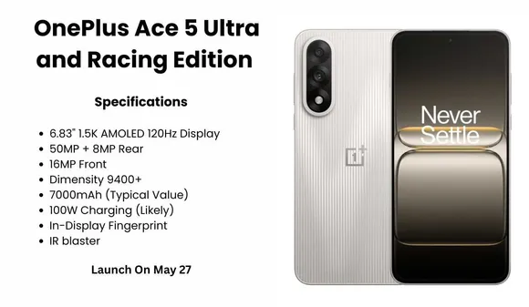 OnePlus Ace 5 Ultra and Racing Edition Specs Leaked Ahead of May 27 Launch