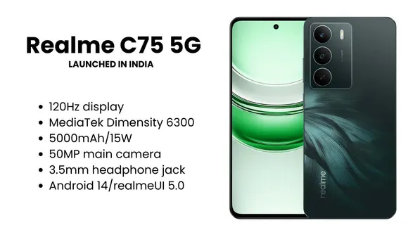 Realme C75 5G Launch in India With Dimensity 6300, 6000mAh Battery, IP64 Rating