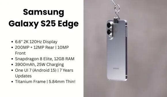 Samsung Galaxy S25 Edge Official Launch on May 13, 2025: Specs, Price & Features