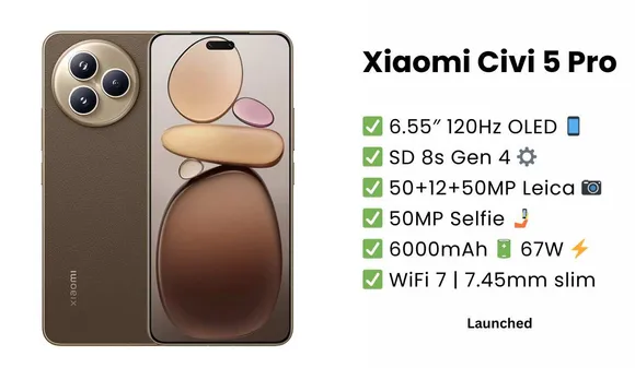 Xiaomi Civi 5 Pro Price, Specs & Features – Snapdragon 8s Gen 4, 6000mAh Battery