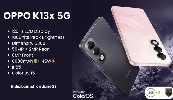 OPPO K13x 5G India Launch on June 23: Specs, Price, Battery & Camera Features