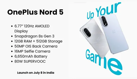 OnePlus Nord 5 5G Launch on July 8 in India, Price, Specs, and Features