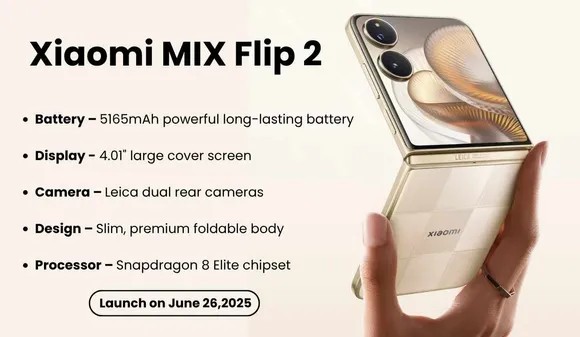 Xiaomi MIX Flip 2 with Snapdragon 8 Elite and Android 15 to Launch on June 26