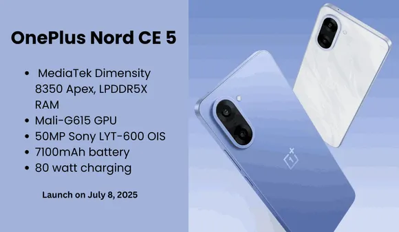 OnePlus Nord CE 5 India Launch on July 8: Price, Specs, Battery & Camera Details
