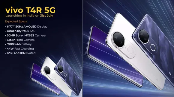 Vivo T4R 5G Launching on July 31: Specs, Price & More