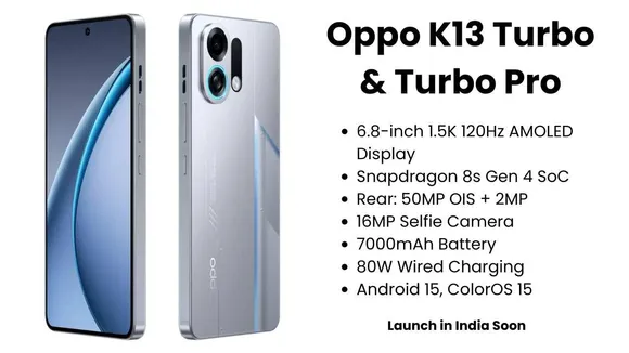 Oppo K13 Turbo & Turbo Pro to Launch in India Soon, Know Details