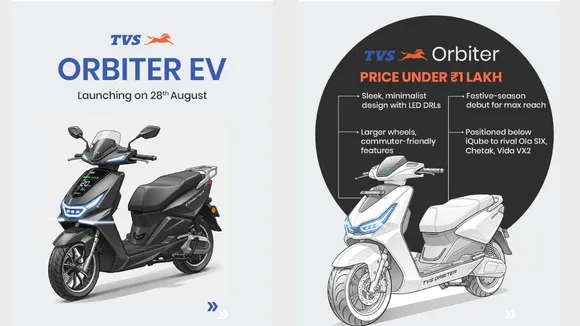 TVS Orbiter Electric Scooter Launched at ₹99,900 – Range, Features & Booking