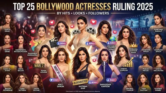 Top 25 Bollywood Actresses Ruling 2025 With Hits, Looks and Followers