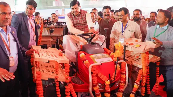 CM Mohan Yadav Leads Historic 1101 Tractor Rally in Madhya Pradesh