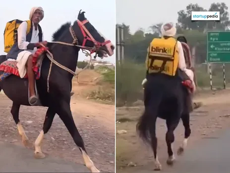 Blinkit order on horseback