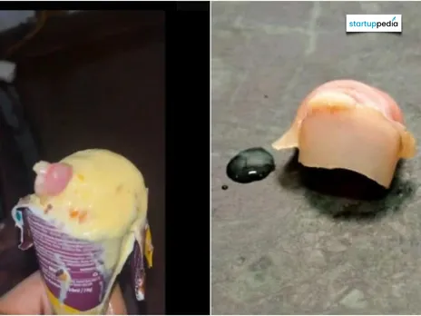 A Human FInger Piece In Ice-Cream