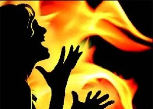 women burning