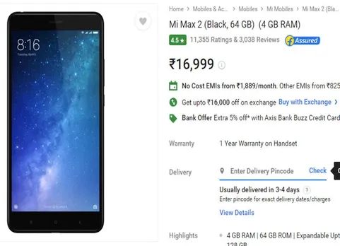Diwali, Flipkart, Diwali offer, Smartphones, Fli Xiaomi, Xiaomi Mi Max 2,