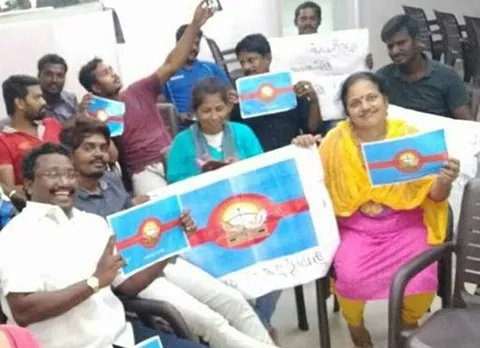 Cauvery Protest At Besant Nagar Beach, Marina