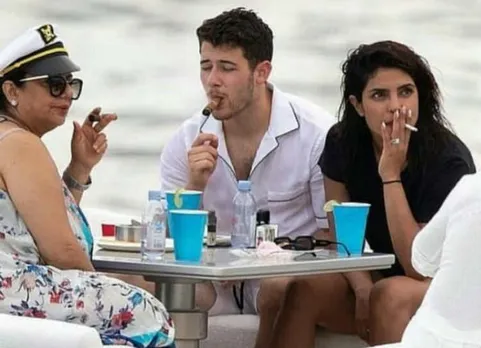 Priyanka Chopra Smoking with her husband nick jonas and mother madhu chopra