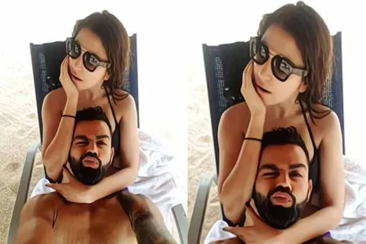 virat anushka holiday photo, virat anushka beach selfie, virat kohli anushka latest photo, virushka memes, virat anushka beach photo memes, indian express, entertainment news,