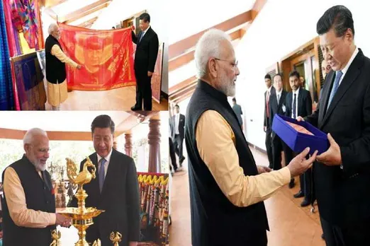 silk portrait of xi jinping, modi xi chennai summit, modi xi meeting, modi xi summit, narendra modi, xi jinping,