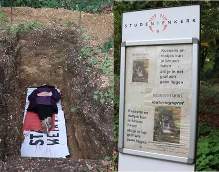 Trending news ‘meditation grave’ to deal with exam stress