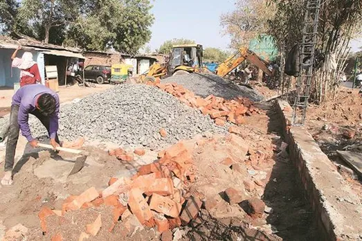 Donald Trump India Visit Gujarat civic body builds wall