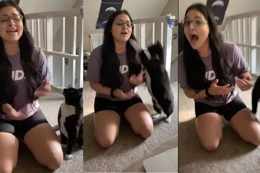 Trending viral video of cat shuts a woman who is singing next to him in the rudest way