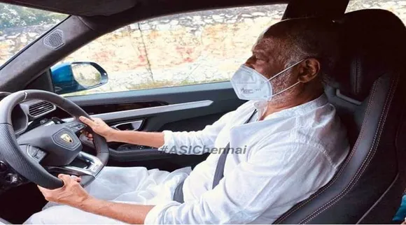 Rajinikanth Lamborgini Drive in Chennai, Rajinikanth not wearing seat belt, traffic police fined rajinikanth