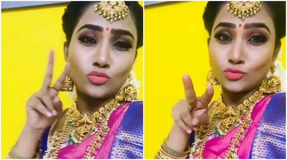 actress myna nandhini, myna nandhini babyshower, myna nandhini cute dance video, viral video, மைனா நந்தினி, வளைகாப்பு, மைனா நந்தினி டான்ஸ், வைரல் வீடியோ, myna nandhini dance for kaattu payale song, soorarai pottru movie, vijay tv, sravanan meenatchi serial myna nandhini