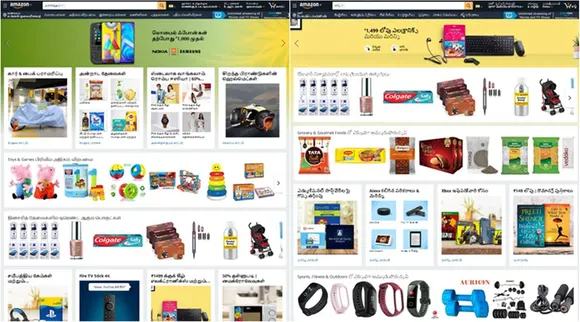 Two years back, Amazon added a Hindi language option to its site and apps (Source: Amazon India screenshot)