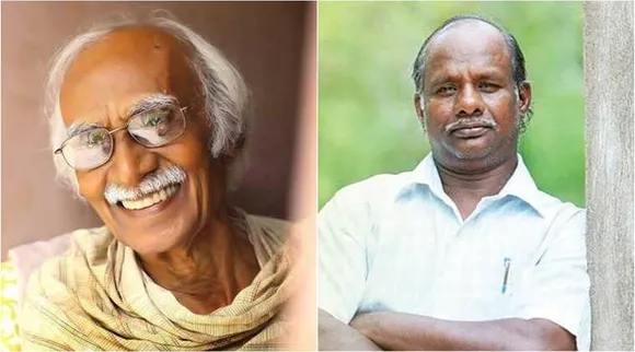 writer ki raa, writer ki rajanarayanan, ki ra award to writer kanmani gunasekaran, கி.ரா, எழுத்தாளர் கண்மணி குணசேகரணுக்கு கி.ரா விருது, கோவை, விஜயா வாசகர் வட்டம், சக்தி மசலா, kovai vijaya reader circle, sakthi masala