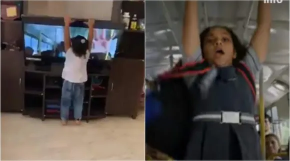 lakshmi movie, little girl brings down TV, little girl dancing to Tamil song, Morrakka matrakka song, லக்ஷ்மி, மொர்ராக்கா மட்ராக்கா, டிவியைக் கவிழ்த்த குழந்தை, viral video, வைரல் வீடியோ, child brigs down tv