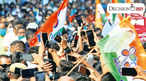 west bengal assembly elections 2021 mamata as durga on TMC smartphone screens