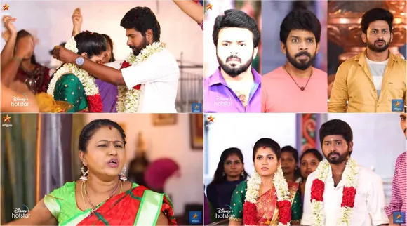 vijay tv, pandian stores serial, pandian stores serial next twist, kannan secret marriage with aishwarya, விஜய் டிவி, பாண்டியன் ஸ்டோர்ஸ் சீரியல், கண்ணன் ஐஸ்வர்யா ரகசிய திருமணம், பாண்டியன் ஸ்டோர்ஸ் புரோமோ வீடியோ, பாண்டியன் ஸ்டோர்ஸ் வீட்டில் களேபரம், sathyamurthy, dhanam, kathir mullai, pandian stores promo video, pandian stores promo video viral, kannan marrys aishwary, prashanth provoke