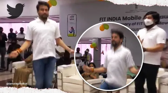 Viral video, sports minister anurag thakur ,