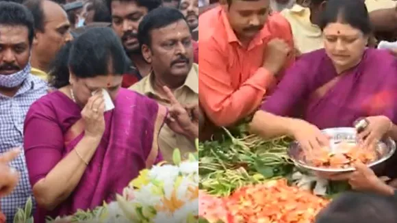 'மனதில் தேக்கி வைத்த பாரத்தை இறக்கி வைத்தேன்' ஜெயலலிதா நினைவிடத்தில் கண் கலங்கிய சசிகலா