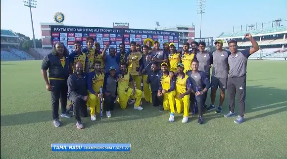 SMAT 2021 final Tamil News: TN beats KA BY 4 wickets and lifts the cup by 3rd time
