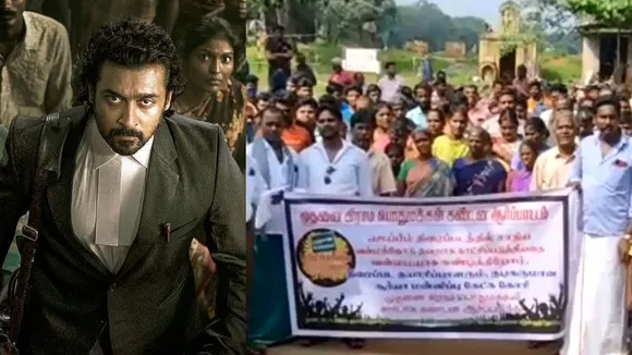 தொடரும் 'ஜெய் பீம்' சர்ச்சை: ராஜாகண்ணுவின் முதனை கிராம மக்கள் ஆர்ப்பாட்டம்